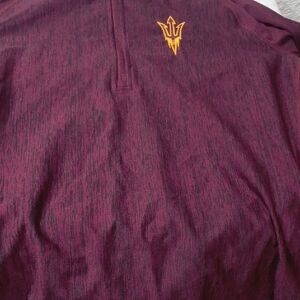 adidas Maroon Long Sleeve Tee with Gold Logo